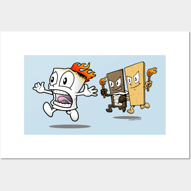 Funny Smores Chase Wall Art by robotface